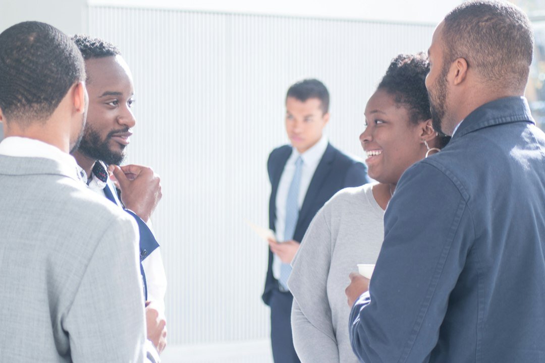 diverse people in conversation
