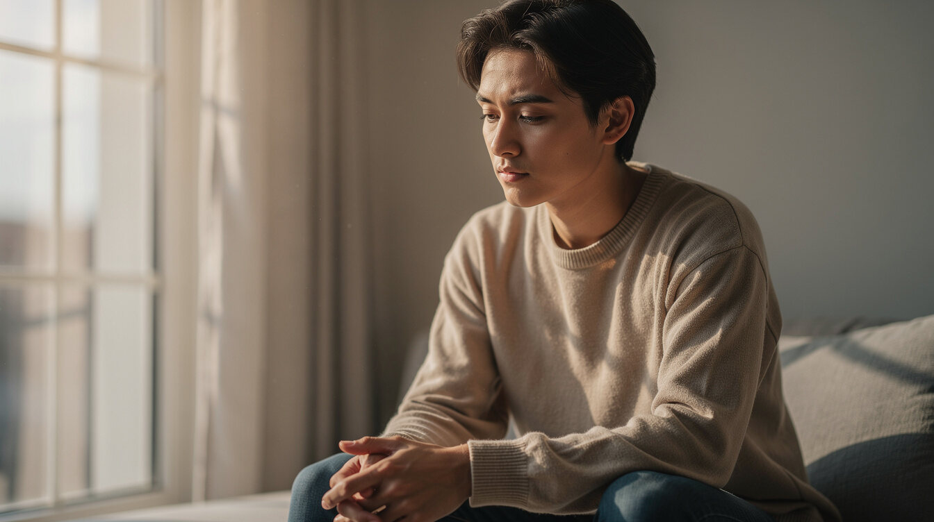 person reflecting on emotions