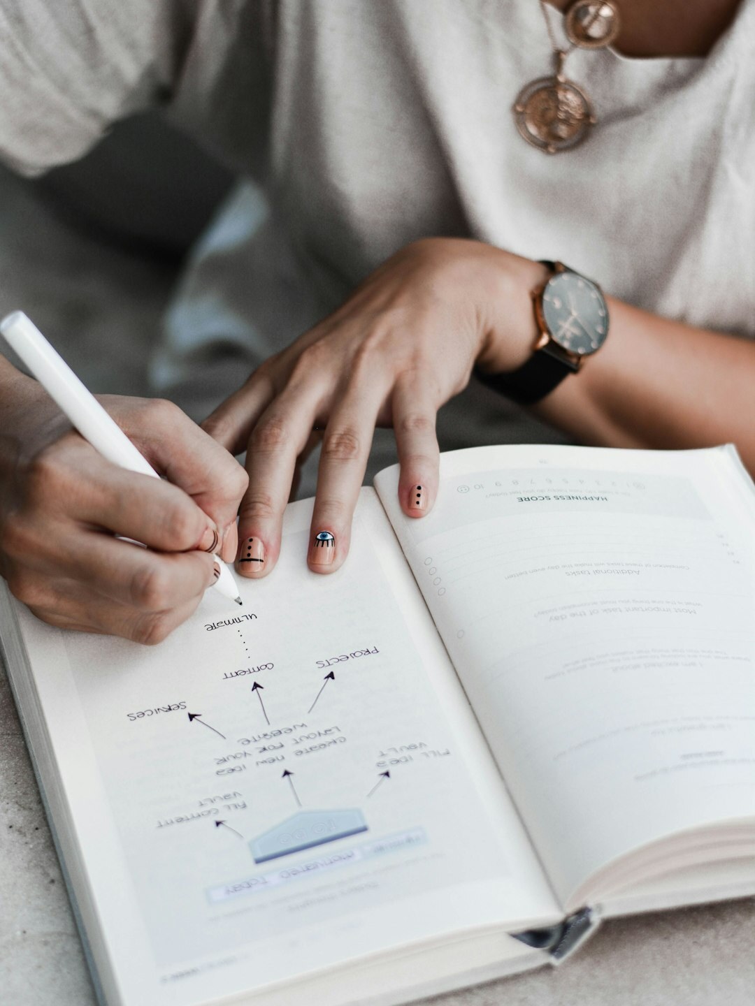 person writing goals in journal