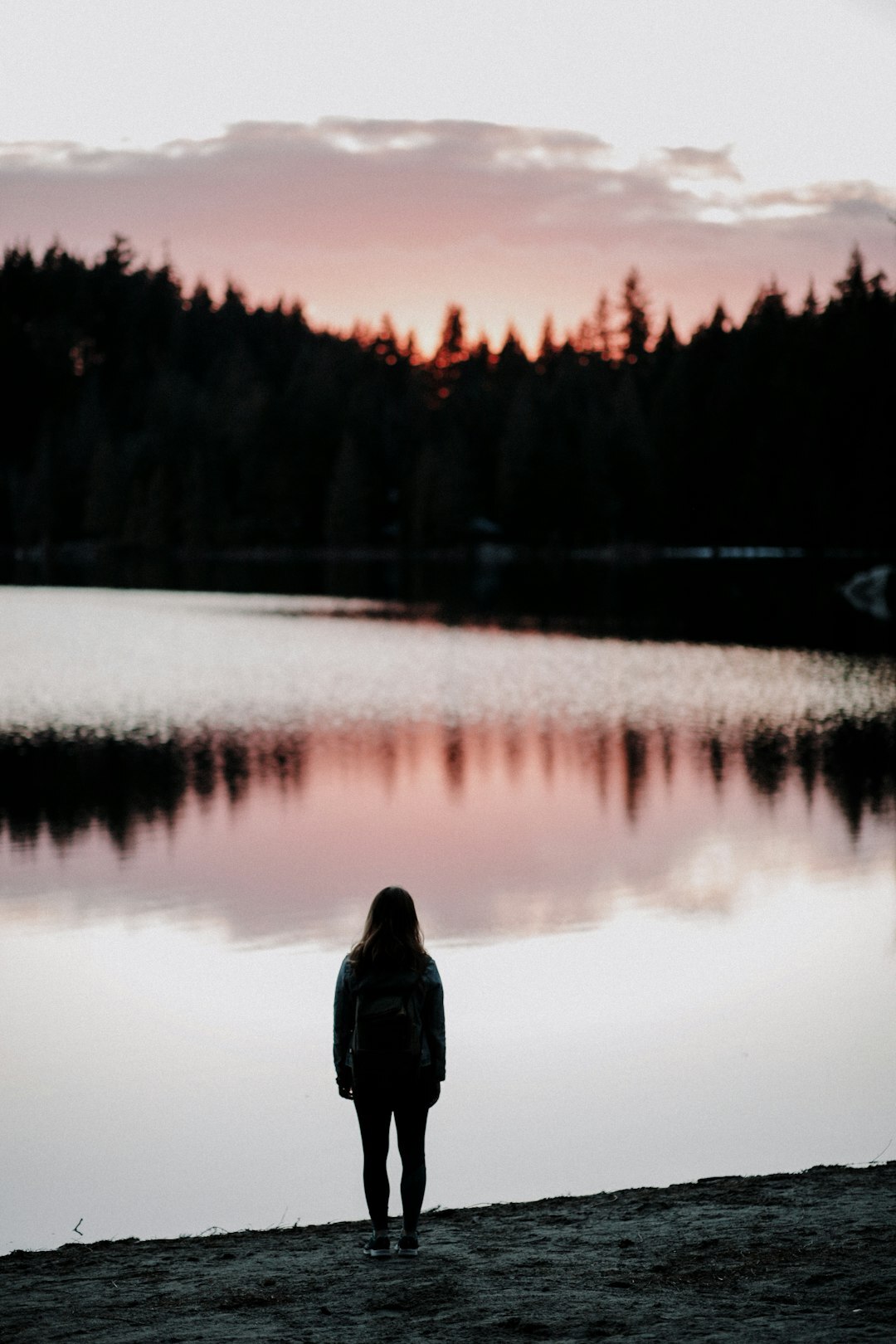 woman reflecting in nature